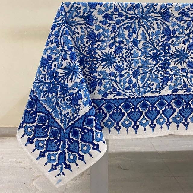 Fabricrush Dark Royal Blue Cotton Rectangle Tablecloth: 8 Seater 70X108