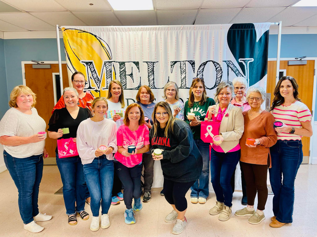 Group in attendance for the Breast Cancer Awareness Candle pouring event in Tifton, Georgia.